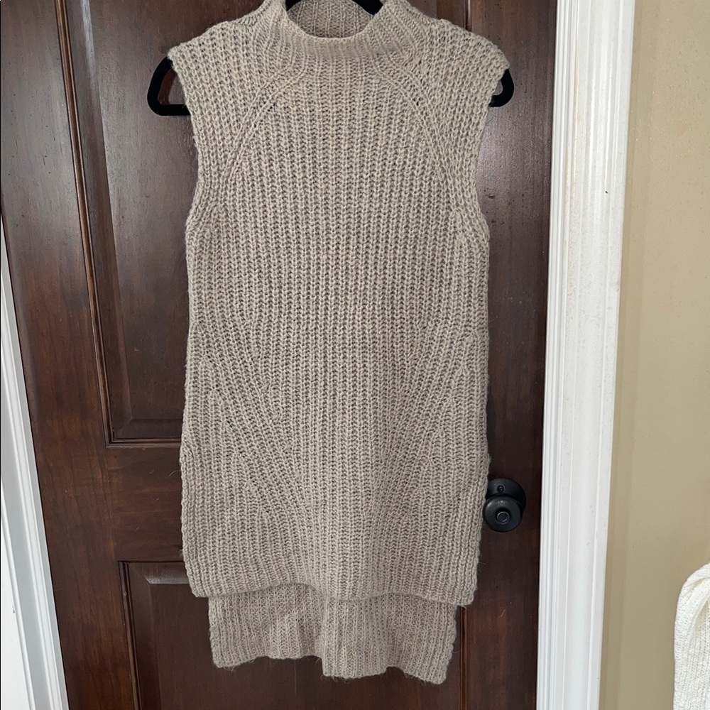 Moschino Beige Sleeveless Turtleneck Sweater